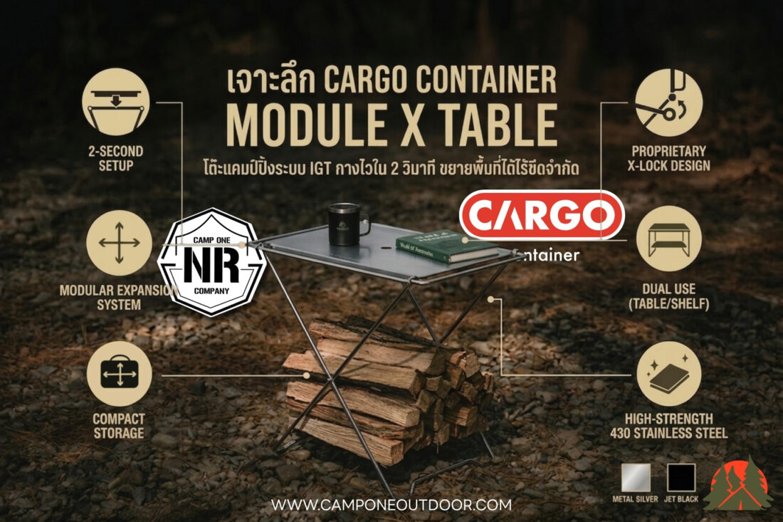 เจาะลึก Cargo Container – CC Module X Table โต๊ะแคมป์ปิ้งระบบ IGT กางไวใน 2 วินาที ขยายพื้นที่ได้ไร้ขีดจำกัด!